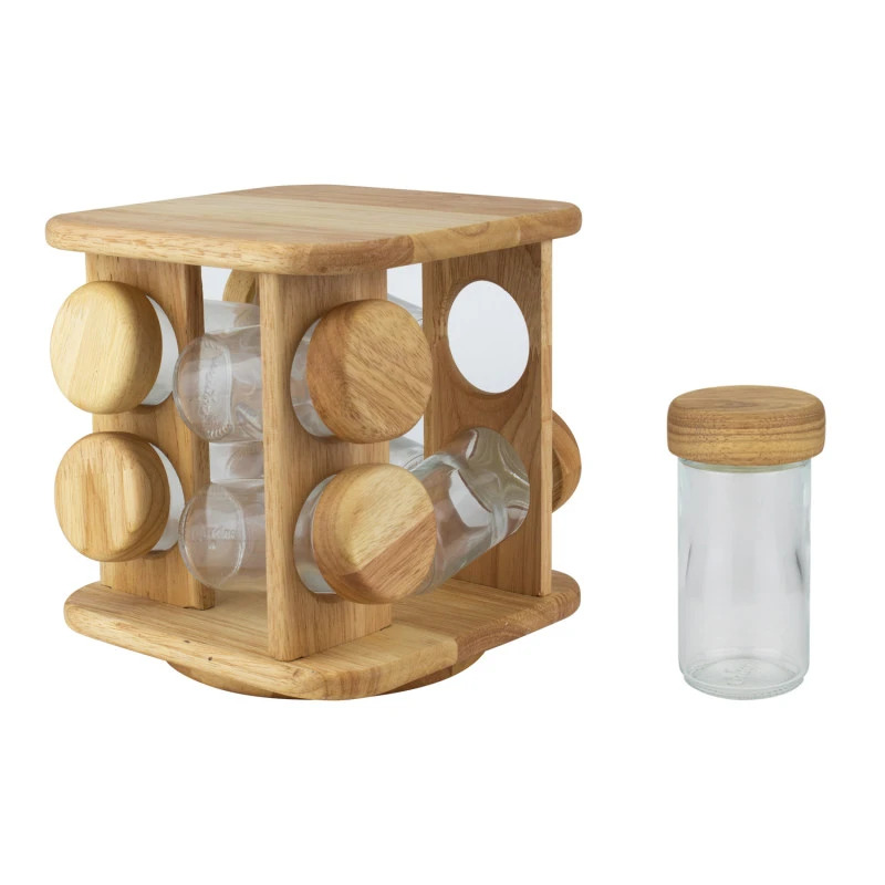 ست جا ادویه 9 پارچه مدل چوبی