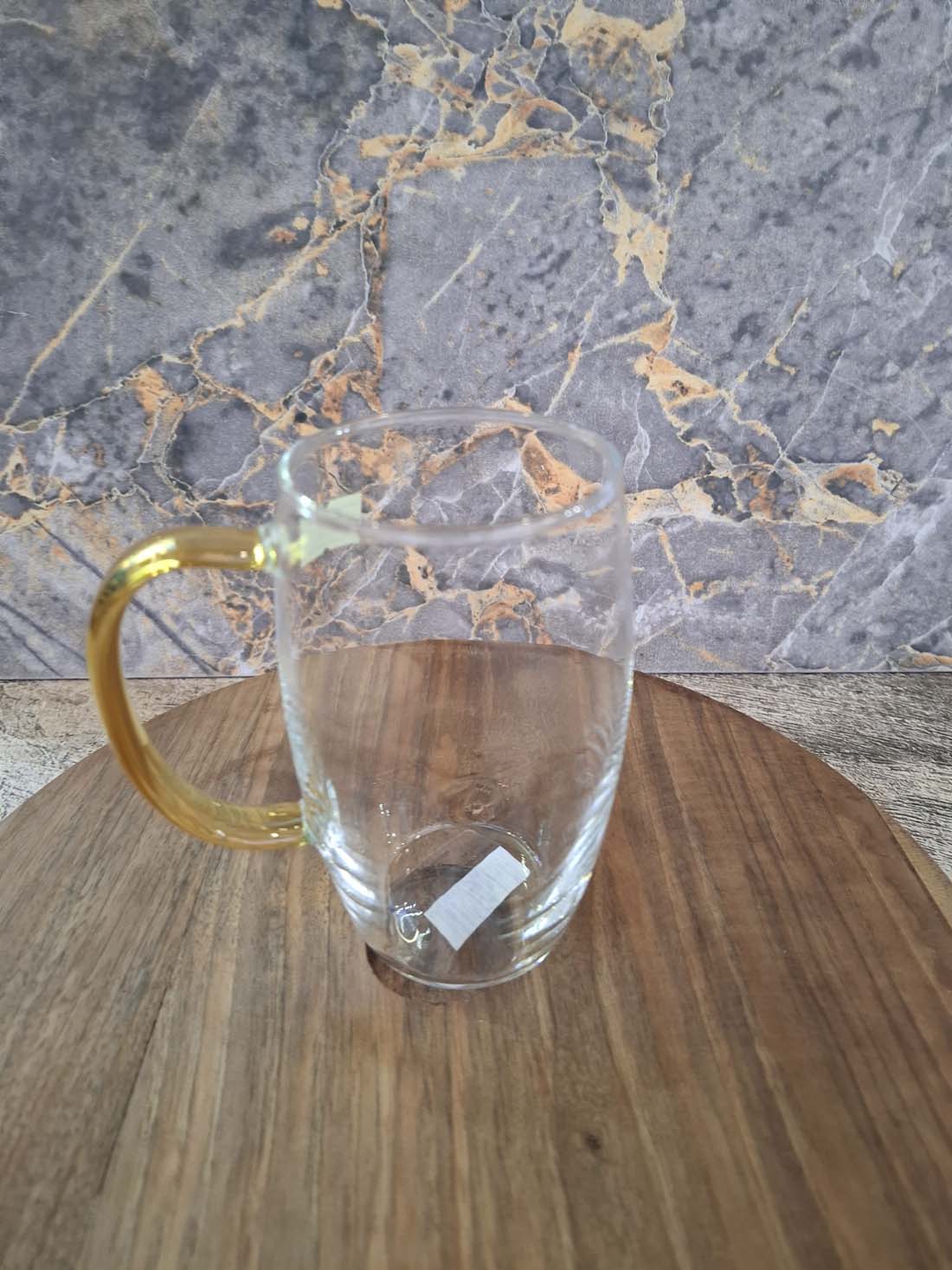 لیوان پیرکس دسته دار دسته طلایی