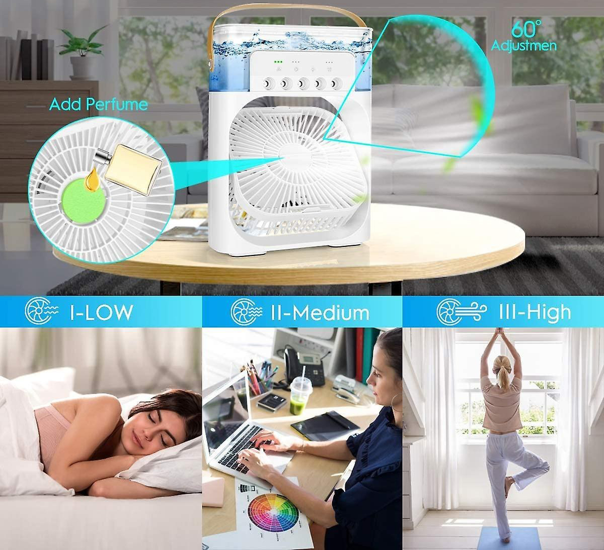 پنکه رو میزی مدل مه پاش دار